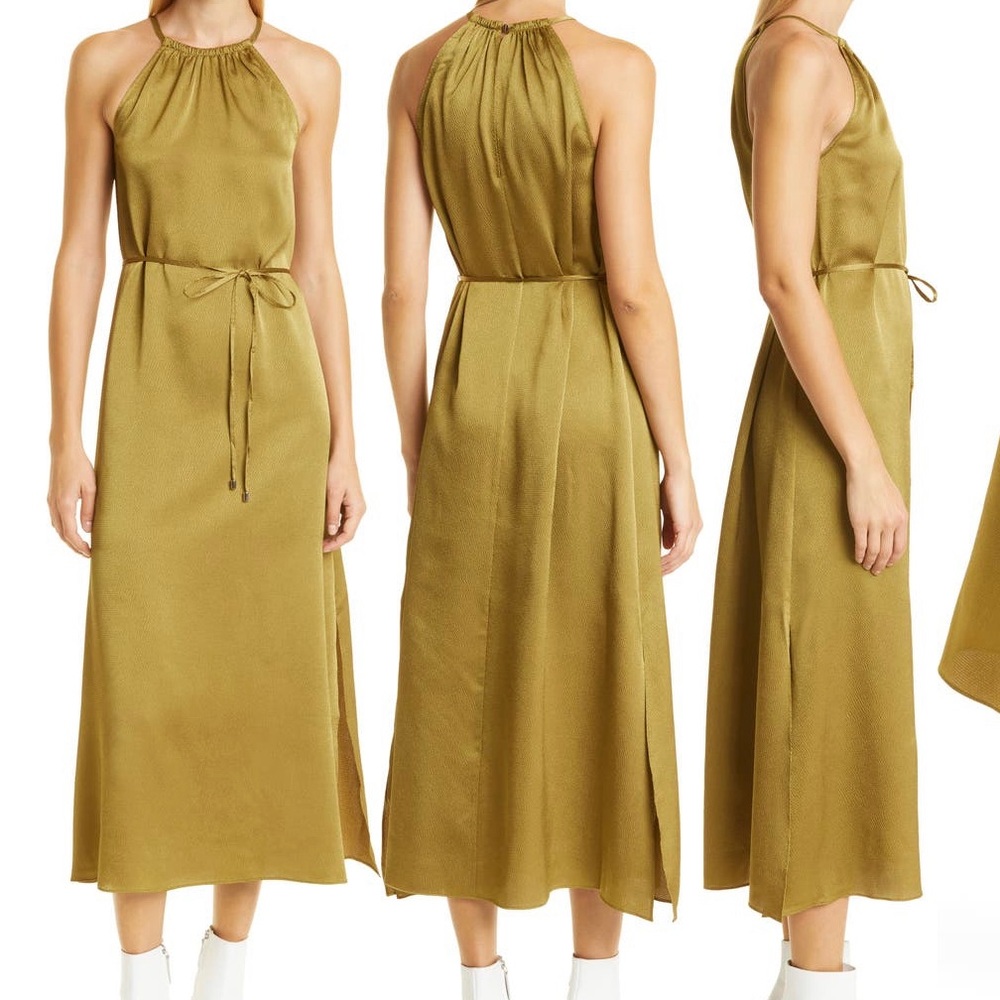 Ted Baker London Roxieey textured satin halter dress